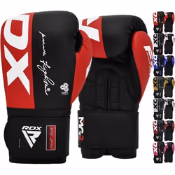 RDX Gants de Boxe Muay Thaï et D’entraînement Gants de boxe en Vachette Cuir Kickboxing Sparring MMA Rouge