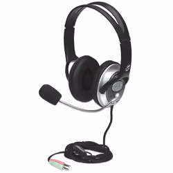 Manhattan 175555, Avec fil, 20 - 20000 Hz, Appels/Musique, 270 g, Casque, Noir