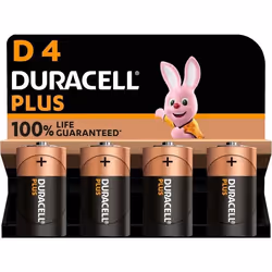 Duracell Plus Piles D lot de 4 - Alcalines 15V