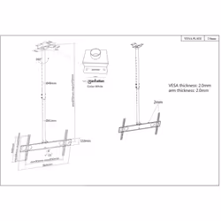 Manhattan 423625 support d'écran plat pour bureau 70" Noir Mur - Vue supplémentaire 5