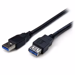 StarTech.com Câble d'extension USB 3.0 SuperSpeed de 2m - Rallonge USB A vers A - M/F - Noir, 2 m, USB A, USB A, USB 3.2 Gen  ...