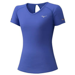 T-Shirt Running Femme Mizuno Dry Aero Flow - Bleu - Respirant - Détails Réfléchissants