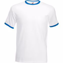 Fruit Of The Loom -T-shirt à manches courtes - Homme (Blanc/ Bleu roi)