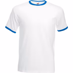Fruit Of The Loom -T-shirt à manches courtes - Homme (Blanc/ Bleu roi) - 2XL
