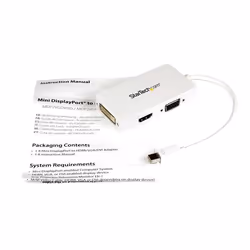 StarTech.com Adaptateur de voyage Mini DisplayPort vers VGA / DVI / HDMI - Convertisseur vidéo 3-en-1 - Blanc - Vue supplémentaire 6