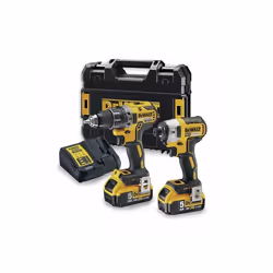 Pack de 2 outils 18V XR (DCD791+DCF887) + 2 batteries 5Ah + chargeur + coffret T-STAK - DEWALT - DCK268P2T-QW