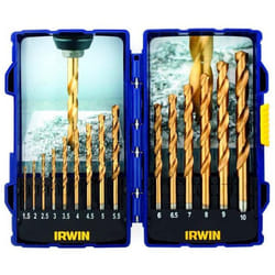 Jeu de forets en métal Irwin HSS Titanium; 1,5-10 mm; 15 unités