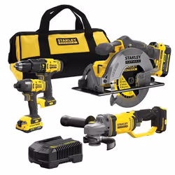 Ensemble d'outils Stanley SFMCK469M2-QW (SFMCD711 + SFMCF800 + SFMCG400 + SFMCS500); 2x4,0 Ah accu.