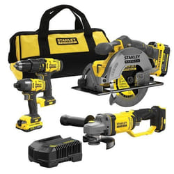 Ensemble d'outils Stanley SFMCK469M2-QW (SFMCD711 + SFMCF800 + SFMCG400 + SFMCS500); 2x4,0 Ah accu.