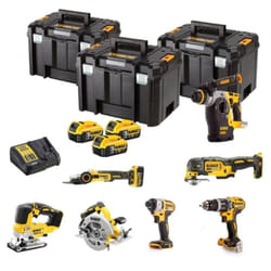 Pack 7 outils 18V (3x5,0 Ah) dans 3 coffrets t-stak Dewalt DCK755P3T