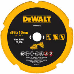 Diamètre du disque = 76mm Matériau abrasif = Diamanté Taille de l'alésage = 10mm Quantité dans le pack = 1 Série = DT205 Modè ...