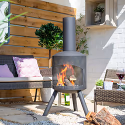 La Hacienda 56303 cheminée Extérieure Cheminée portable Bois de chauffage Noir