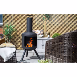 La Hacienda 58569 cheminée Extérieure Cheminée portable Bois de chauffage Noir