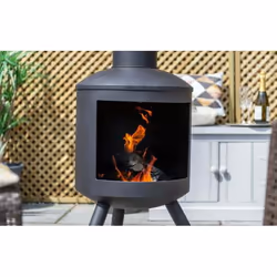 La Hacienda 58569 cheminée Extérieure Cheminée portable Bois de chauffage Noir