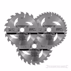 Scie circulaire TCT - SILVERLINE - Pack de 3 lames pour bois dur et souple - 24 40 et 48 dents