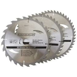 Lames TCT pour scie circulaire (24, 40 et 48 dents), 3 pcs 230 x 30 mm, bagues de 16, 20 et 25 mm