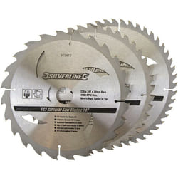 Silverline - Lames tct pour scie circulaire (24, 40 et 48 dents), 3 pcs 235 x 30 mm, bagues de 16 et 25 mm