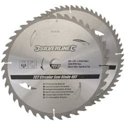 Lames TCT pour scie circulaire (40 et 60 dents), 2 pcs 300 x 30 mm, bagues de 16, 20 et 25 mm