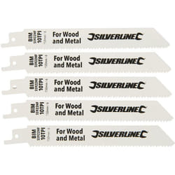 Lames de scie-sabre pour démolition, 5 pcs Bimétallique, 10 dpp, 150 mm