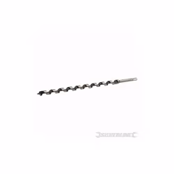 Mèche hélicoïdale en acier carbone trempé et rectifié avec précision, queue hexagonale. Pointe de centrage filetée exerçant u ...