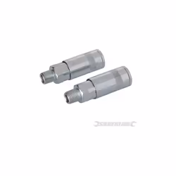 2 coupleurs rapides à une extrémité filetée 1/4"" BSP (6,35 mm) et une extrémité couplage rapide. Longueur totale : 70 mm.
