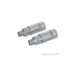 Coupleurs Rapides Pour Tuyau Air Comprimé, 2 Pcs - 1/4'' Bsp - Silverline