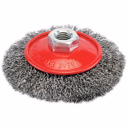 Brosse biseautée à fils ondulés pour éliminer la rouille, la peinture et le calcaire dans les endroits difficiles d'accès. Fi ...