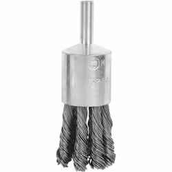 Brosse-pinceau extrémité plate, fils d'acier torsadés, queue de 6 mm. Destinée aux perceuses. La réputation de Silverline, et ...