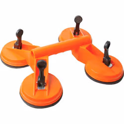 Ventouse quadruple en plastique. Idéale pour le maniement d'articles difficiles et lourds tels que le verre, portes et tôle. ...