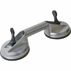 Ventouse double en alliage aluminium. Idéale pour le maniement d'articles lourds tels que le verre, portes, fenêtres et tôle. ...