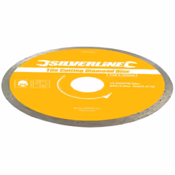 Disque diamanté à tronçonner de qualité, jante continue, pour meuleuses d'angle et machines stationnaires coupe-carrelage. Po ...