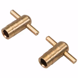 Clé de vidange pour radiateur en laiton massif disponibles par paires ou individuellement.