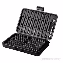 Mallette dembouts de sécurité - SILVERLINE - 98 pièces - Chrome-vanadium - 6 pans