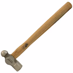 Tête en acier forgé à surface de frappe polie et manche en bois dur.