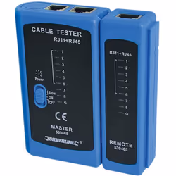Testeur de connexion portatif pour câbles RJ11, RJ12 et RJ45. Permet d'indiquer les erreurs de connexion, les court-circuits  ...