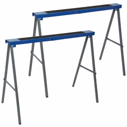 Tréteaux métalliques avec surfaces de 100 mm de large et revêtement antidérapant. Pieds escamotables à l'intérieur des plans ...