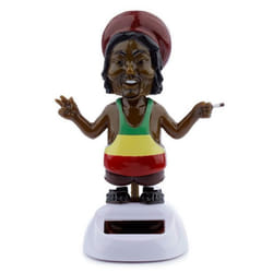 Figurine Solaire Rasta - Plastique - Unite Solaire Integree - 11.5 x 8 x 6 cm