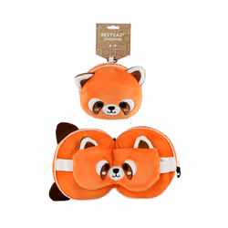 Coussin de voyage peluché 2 en 1 avec masque Yeux resteazz Panda Roux Puckator