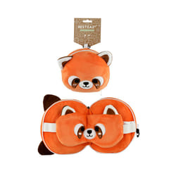 Coussin de voyage peluché 2 en 1 avec masque Yeux resteazz Panda Roux Puckator