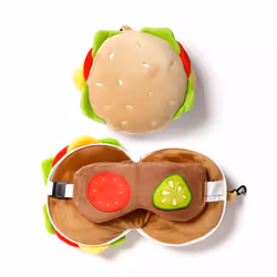 Coussin de voyage peluché 2-en-1 - hamburger Puckator Relaxeazzz Fast Food