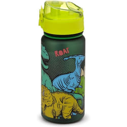 Gourde réutilisable avec couvercle bouton à poussoir incassable enfant Puckator Dinosauria - vert/jaune - 350 ml