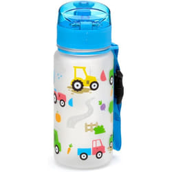 Gourde Enfant - Puckator - Little Tractors - 350 ml - Plastique Renforcé - Couvercle Bouton-Poussoir