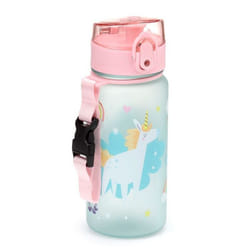 Gourde pour enfants avec infuseur incassable et réutilisable Puckator Unicorn Magic Pop Top - bleu/rose - 350 ml