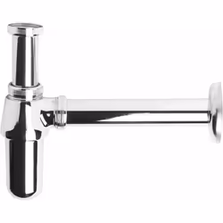 SIPHON POUR LAVABO et VASQUE Forme : bouteille. Style : design. Avec rosace. Matière : laiton chromé. DIMENSIONS Diamètre sip ...