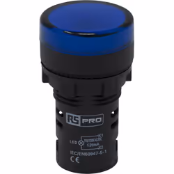 Tension Nominale = 110V c.a. Couleur de lampe témoin = Bleu Diamètre de découpe = 22mm Type de lampe = LED Type de montage =  ...