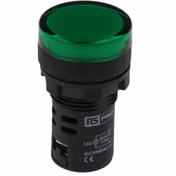 Tension Nominale = 24V c.a. / V c.c. Couleur de lampe témoin = Vert Diamètre de découpe = 22mm Type de lampe = LED Type de mo ...