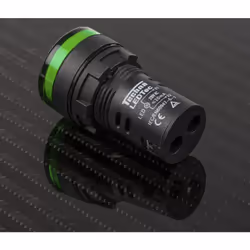 Tension Nominale = 230V c.a. Couleur de lampe témoin = Vert Diamètre de découpe = 22mm Type de lampe = LED Type de montage =  ...