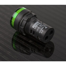 Rs Pro - Voyant lumineux led Vert 230V c.a., ø découpe 22mm, IP65 ( Prix pour 1 )