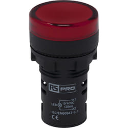 Rs Pro - Indicateur led Rouge 12V c.a. / v c.c., ø découpe 22mm, IP65 ( Prix pour 1 )