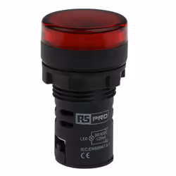 Tension Nominale = 24V c.a. / V c.c. Couleur de lampe témoin = Rouge Diamètre de découpe = 22mm Type de lampe = LED Type de m ...